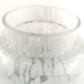 Nuevo candelabro de vidrio de diseño con manchas blancas